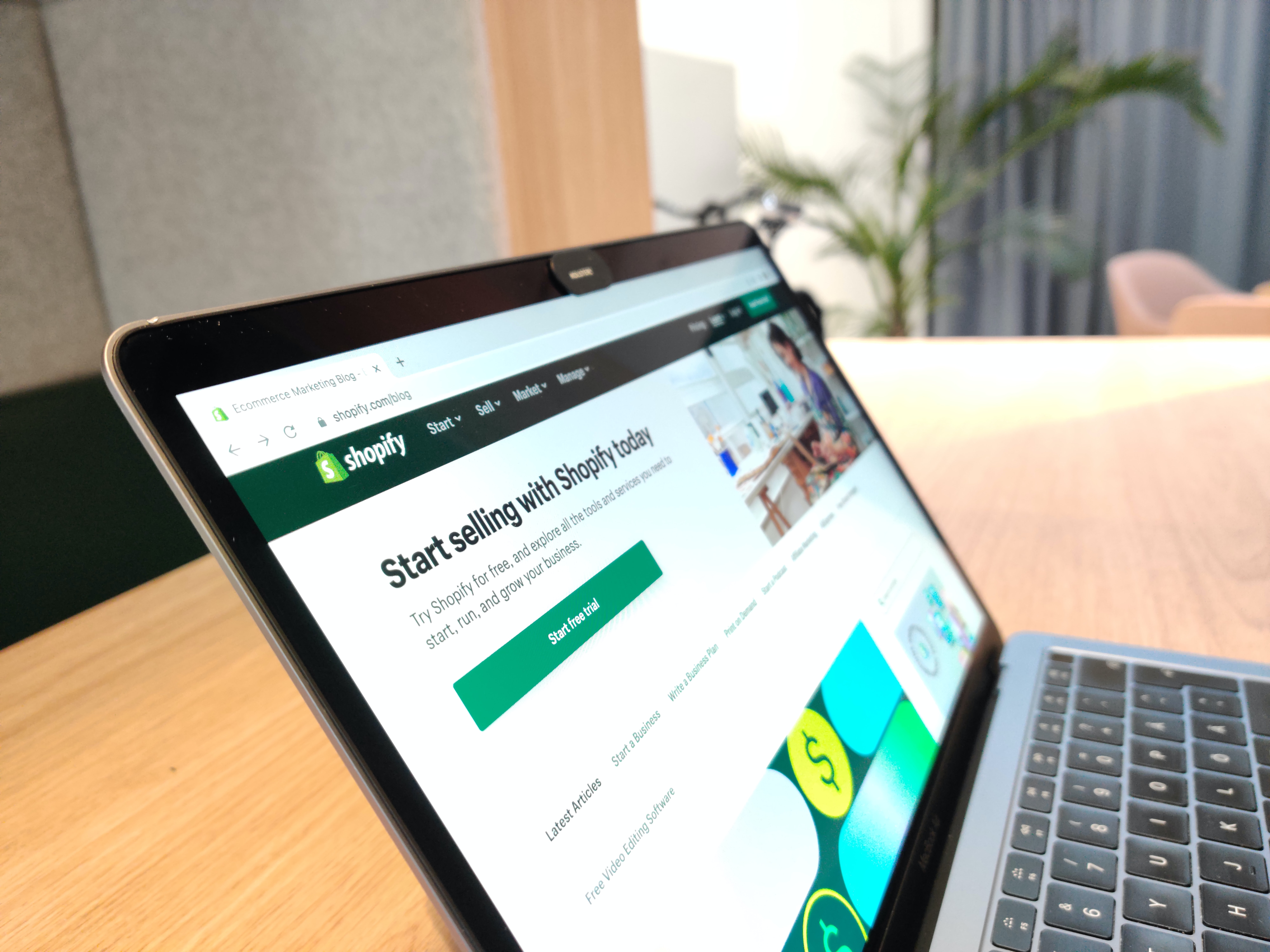 Shopify account on laptop screen