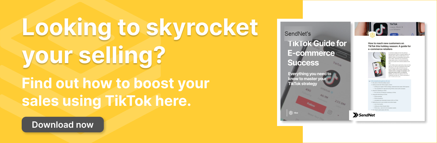 Blog component linking back to SendNet's TikTok guide to help brands create the best TikTok advertising strategy to help grow their brand.